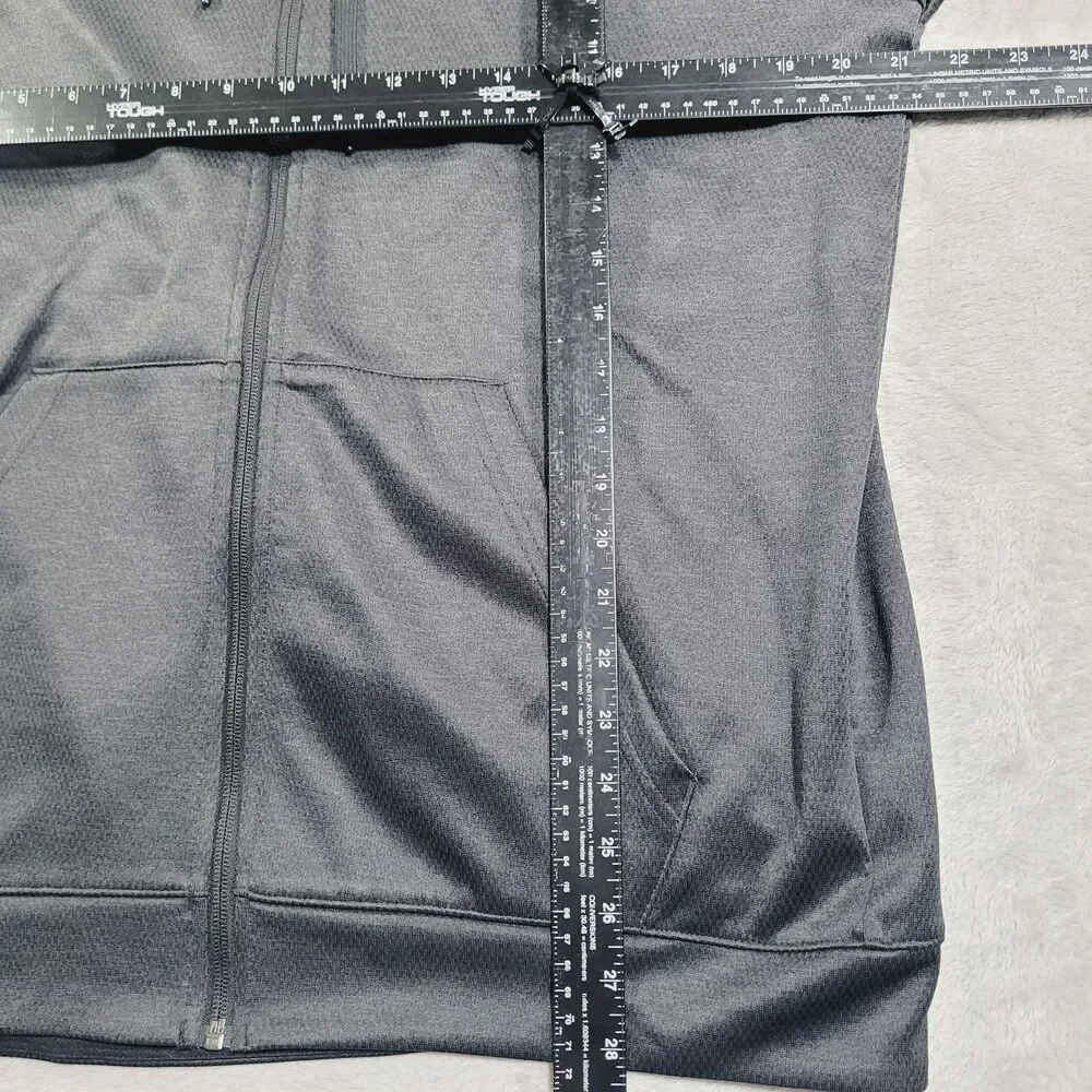 Adidas Hoodie Mens Large Black ClimaWarm Full Zip Logo Thermal Athletic